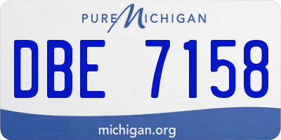 MI license plate DBE7158