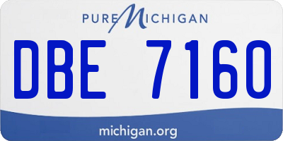 MI license plate DBE7160