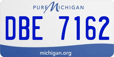 MI license plate DBE7162