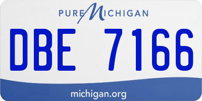MI license plate DBE7166
