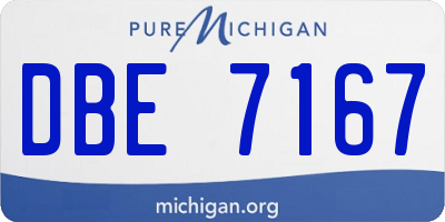 MI license plate DBE7167