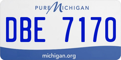 MI license plate DBE7170