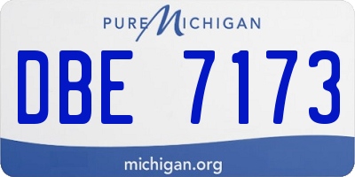 MI license plate DBE7173