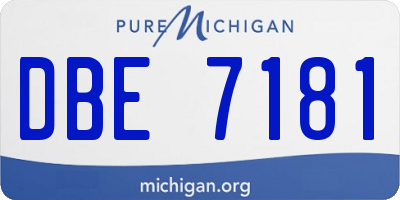 MI license plate DBE7181