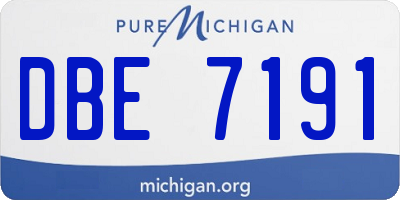 MI license plate DBE7191
