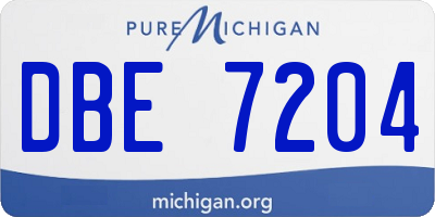 MI license plate DBE7204