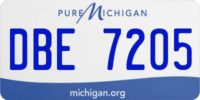 MI license plate DBE7205