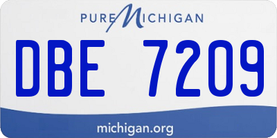 MI license plate DBE7209