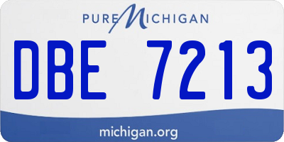 MI license plate DBE7213