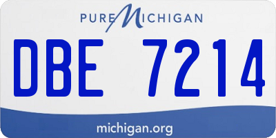 MI license plate DBE7214