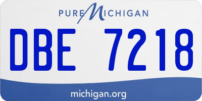 MI license plate DBE7218