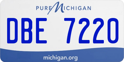 MI license plate DBE7220