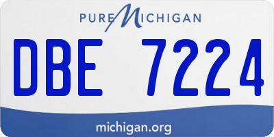 MI license plate DBE7224