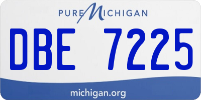MI license plate DBE7225