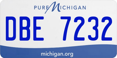 MI license plate DBE7232