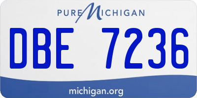 MI license plate DBE7236