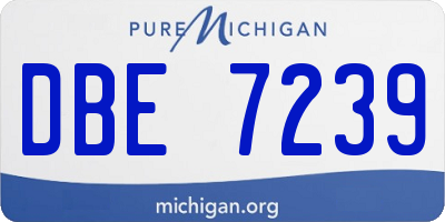 MI license plate DBE7239