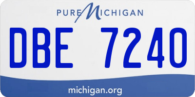 MI license plate DBE7240