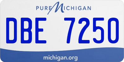 MI license plate DBE7250