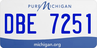 MI license plate DBE7251