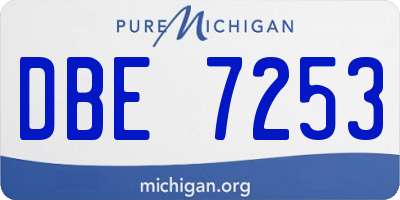 MI license plate DBE7253