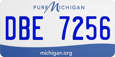 MI license plate DBE7256