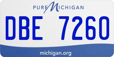 MI license plate DBE7260