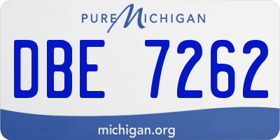MI license plate DBE7262