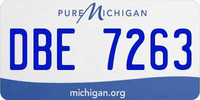 MI license plate DBE7263