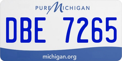 MI license plate DBE7265