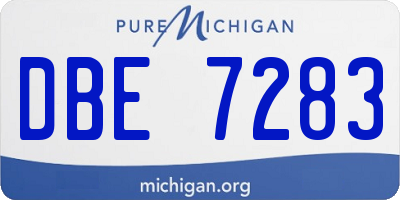 MI license plate DBE7283