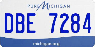 MI license plate DBE7284