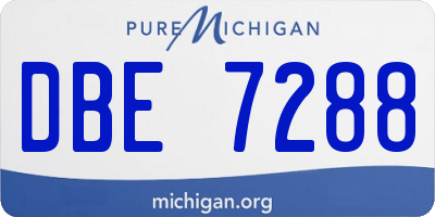 MI license plate DBE7288