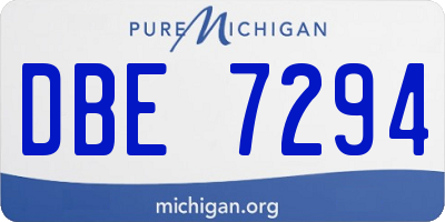 MI license plate DBE7294