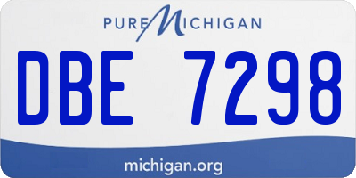 MI license plate DBE7298