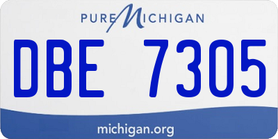 MI license plate DBE7305