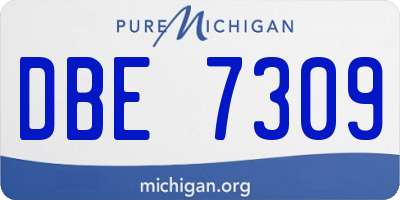MI license plate DBE7309