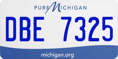 MI license plate DBE7325