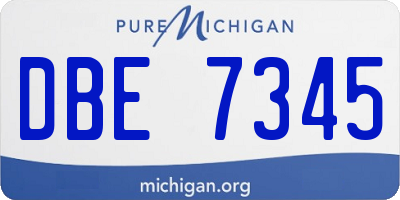 MI license plate DBE7345