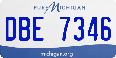 MI license plate DBE7346