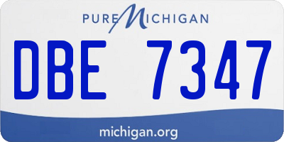 MI license plate DBE7347