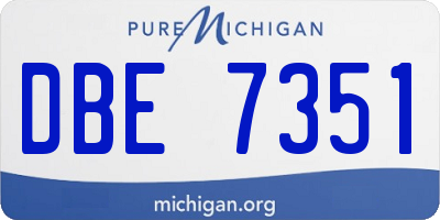 MI license plate DBE7351