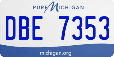 MI license plate DBE7353