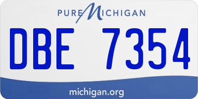 MI license plate DBE7354