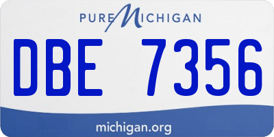 MI license plate DBE7356