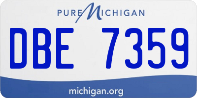 MI license plate DBE7359