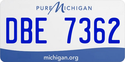 MI license plate DBE7362