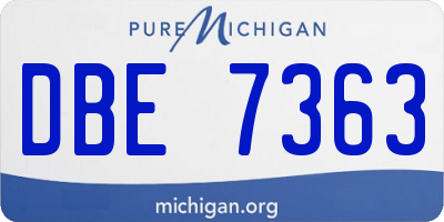 MI license plate DBE7363