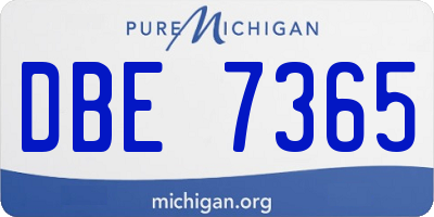 MI license plate DBE7365