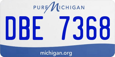 MI license plate DBE7368